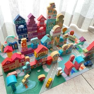 [Brand New] colourful Montessori wooden blocks